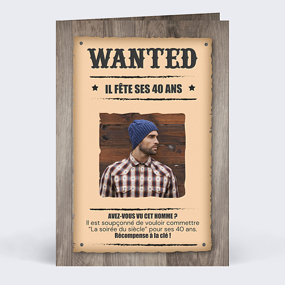 Invitation anniversaire Wanted