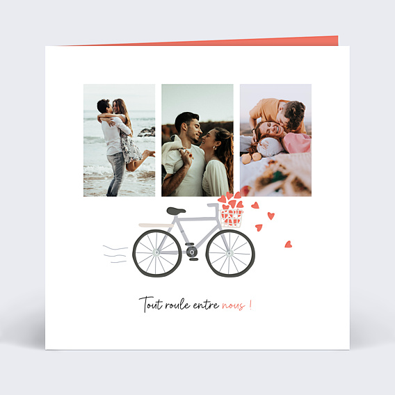 Faire part pacs Carte Pacs Multiphoto Vélo