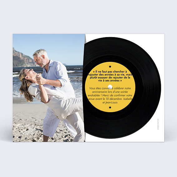 Invitation Anniversaire Adulte Effet Vinyle