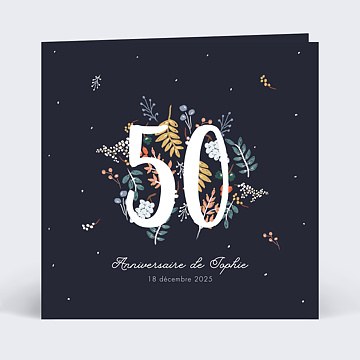 Invitation anniversaire adulte Fleurs
