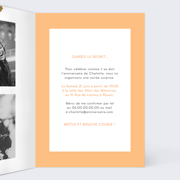 Invitation Anniversaire Sacrée Fête Transparence Intérieur Droit