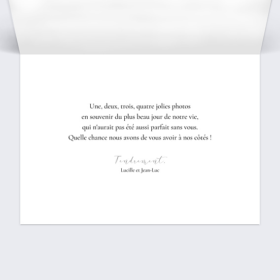 Carte remerciement mariage Vignettes Intérieur Droit