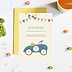 Invitation anniversaire enfant Voiture Bleue Après 1