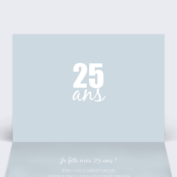 Invitation Anniversaire 25 ans Intérieur Gauche
