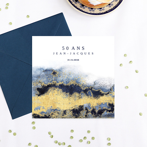 Invitation Anniversaire Adulte Bleu