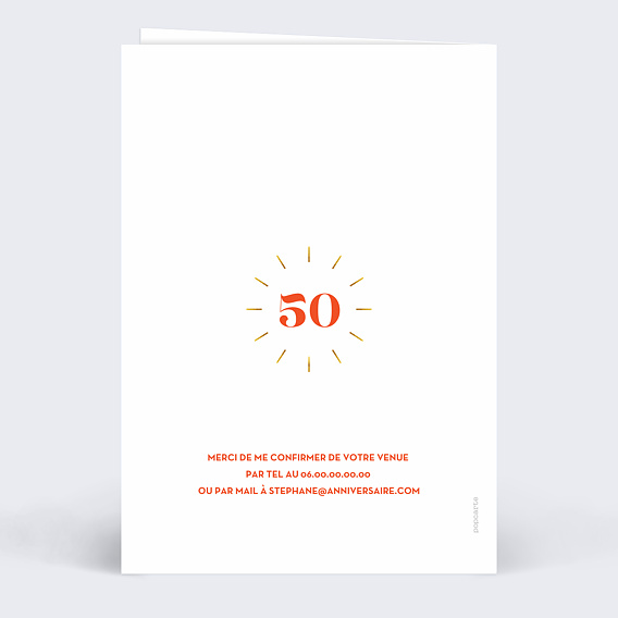 Invitation anniversaire Multicolore 3 Photos Verso