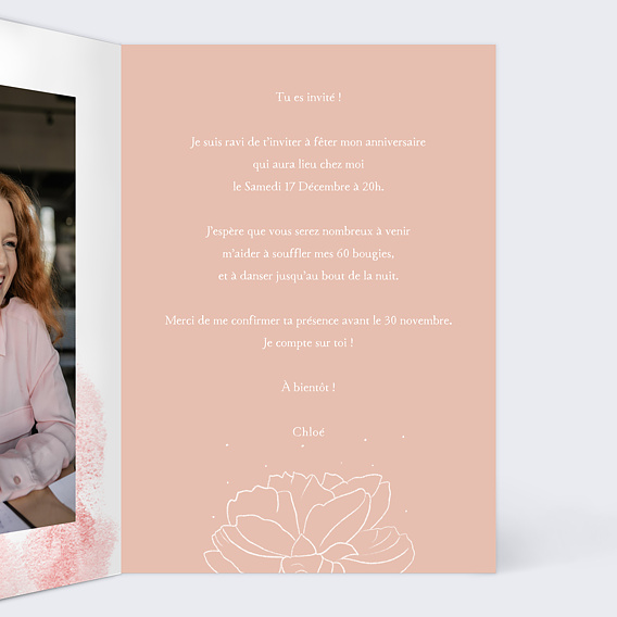 Invitation anniversaire Parfum Intérieur Droit