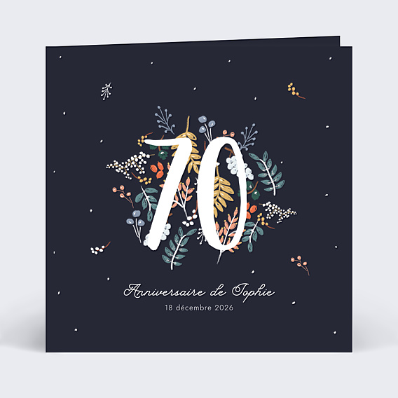 Invitation anniversaire Grands chiffres fleurs