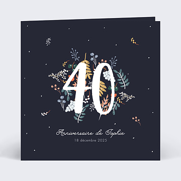 Invitation anniversaire adulte Fleurs