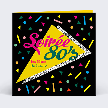 Invitation anniversaire adulte 80s