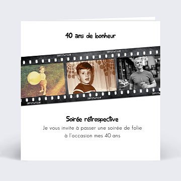 Invitation anniversaire Soirée Anniversaire Rétrospective