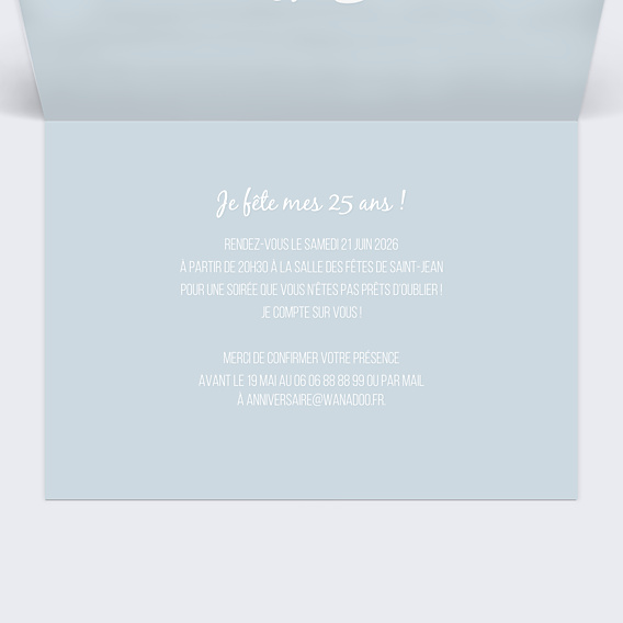 Invitation Anniversaire Adulte 25 ans