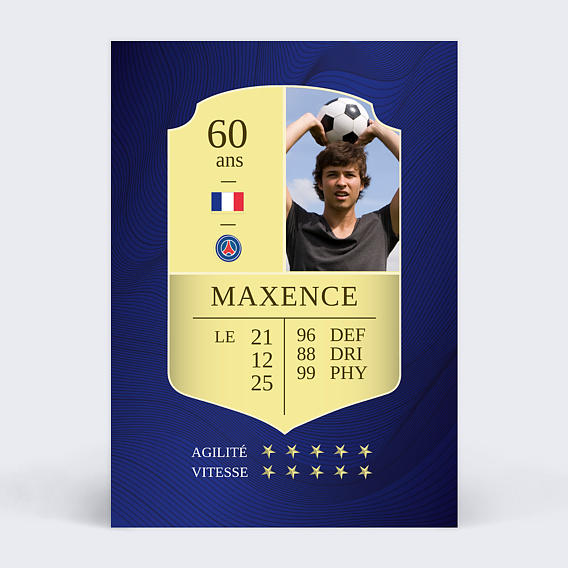 Invitation Anniversaire Adulte Maillot de Foot