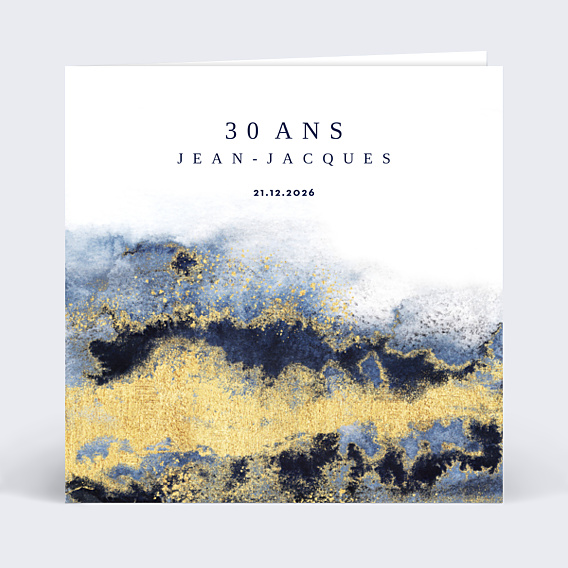 Invitation Anniversaire Adulte Bleu