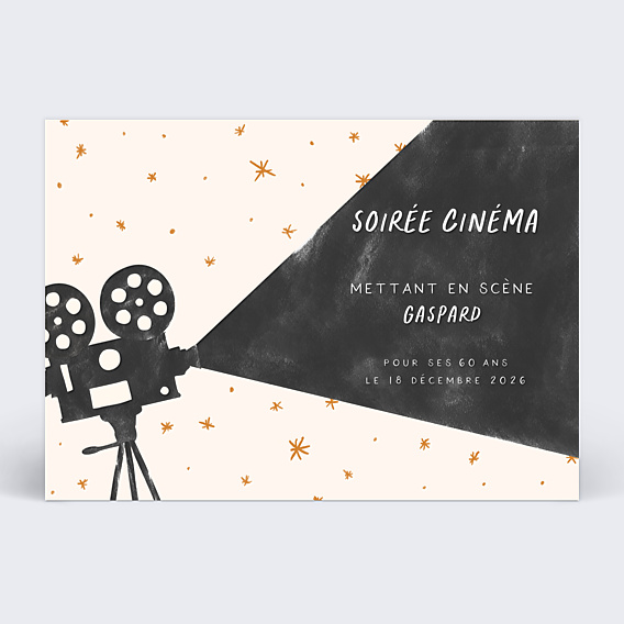 Invitation Anniversaire Adulte Projection cinéma