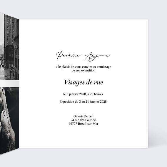 Invitation Professionnelle Photographe