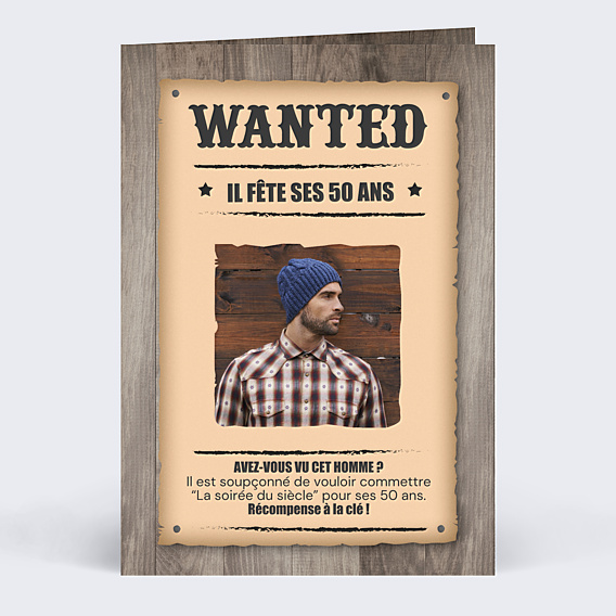 Invitation Anniversaire Adulte Wanted