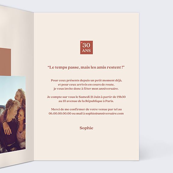 Invitation Anniversaire Adulte Classique Femme