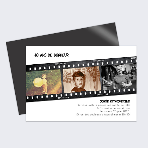 Invitation anniversaire Soirée Anniversaire Rétrospective