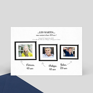 Invitation Anniversaire Adulte Triple