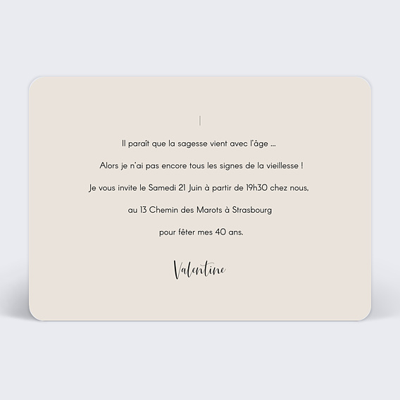 Invitation anniversaire Polaroid Verso
