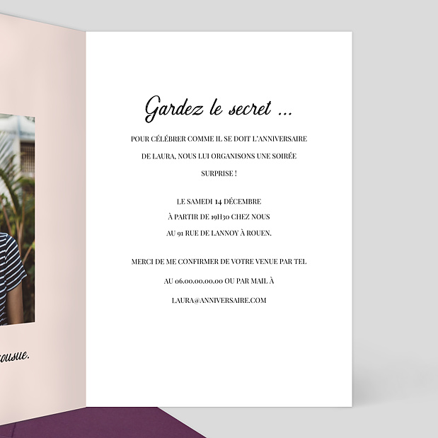 Invitation Anniversaire Motus Intérieur Droit