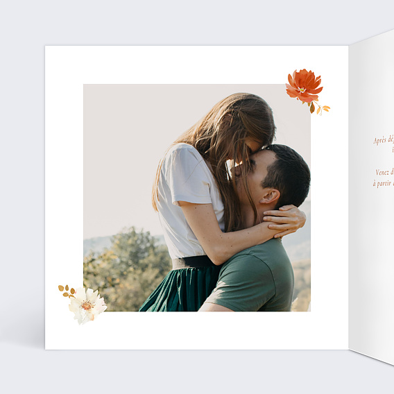 Carte d'invitation Joli Bouquet Intérieur Gauche