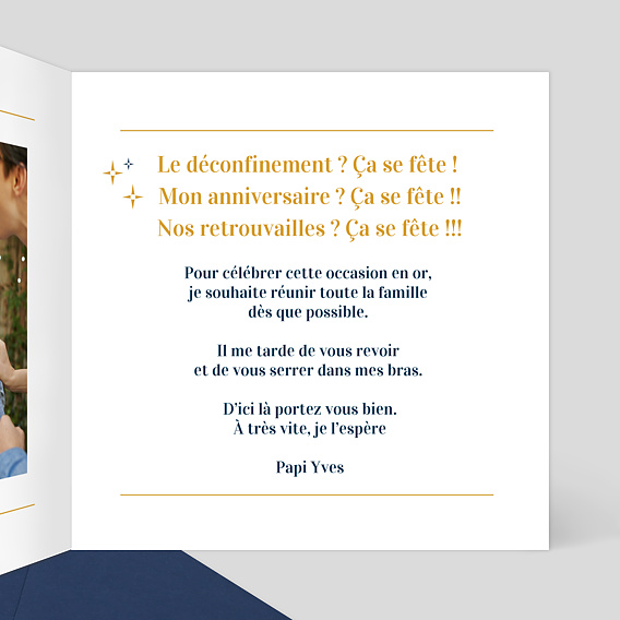 Carte d'invitation 2 en 1 Intérieur Droit