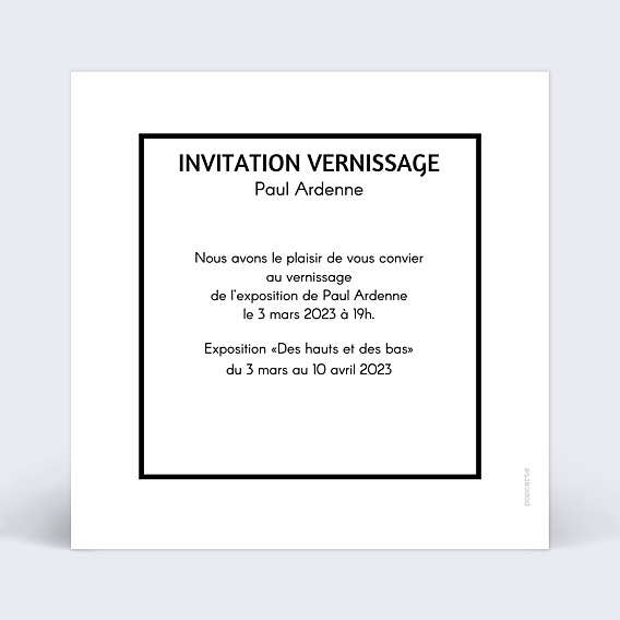 Invitation Professionnelle Exposition photo 