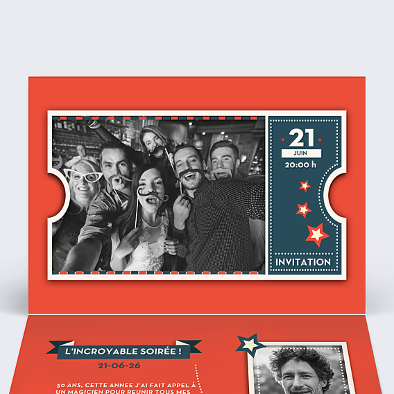 Invitation Anniversaire Adulte Vintage