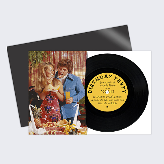 Invitation Anniversaire Adulte Effet Vinyle