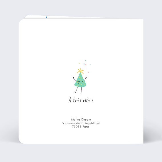 Invitation anniversaire Rigolote Verso