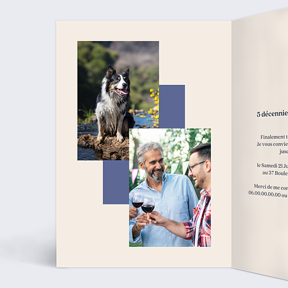 Invitation Anniversaire Adulte Classique Homme