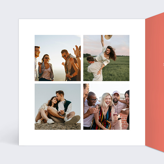 Faire part pacs Carte Pacs Multiphoto Vélo Intérieur Gauche