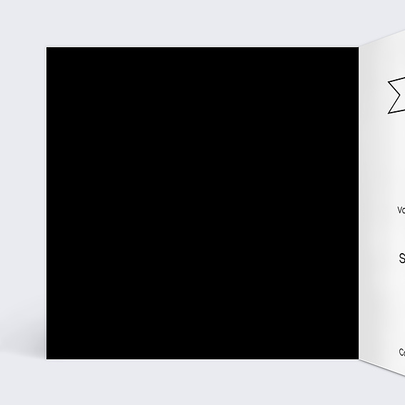 Invitation anniversaire Black and White Intérieur Gauche