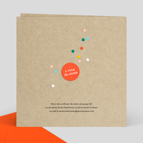 Invitation anniversaire Jeux des 7 Familles Verso