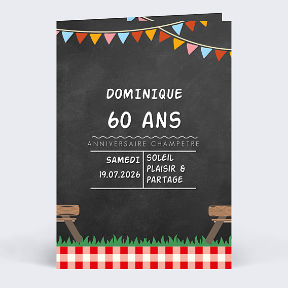 Invitation Anniversaire Adulte Pique-nique Champêtre