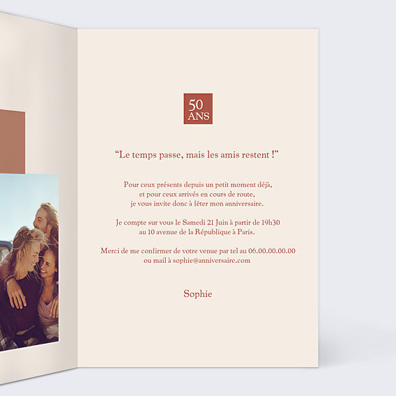 Invitation Anniversaire Adulte Classique Femme