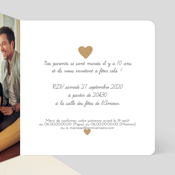 Carte d'invitation Déclaration d'Amour Intérieur Droit