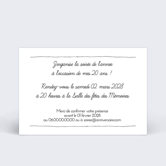 Invitation Toutes Occasions Trait de Crayon