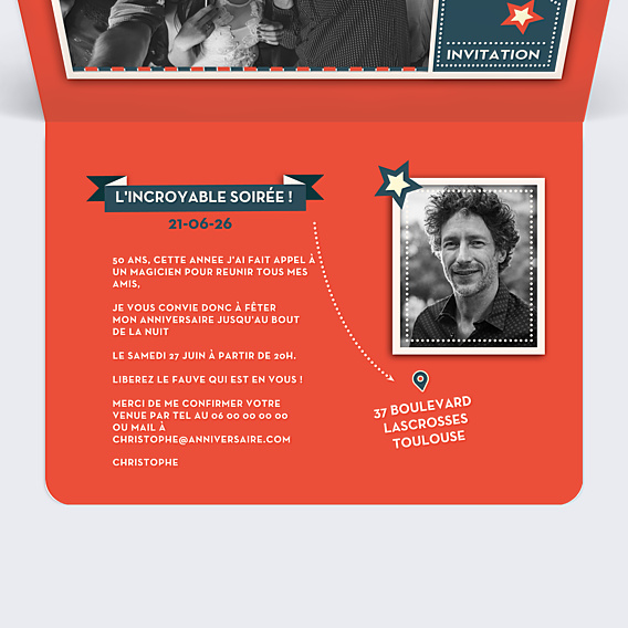 Invitation Anniversaire Adulte Vintage