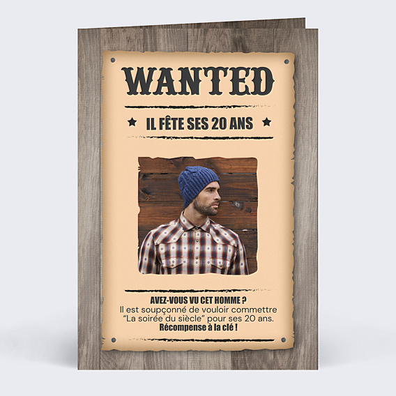 Invitation anniversaire Wanted