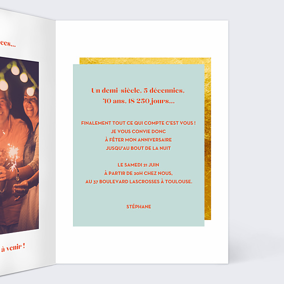 Invitation Anniversaire Adulte Multicolore 3 Photos