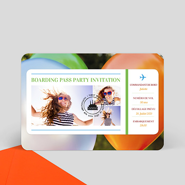 Invitation Anniversaire Virtuelle Boarding Pass