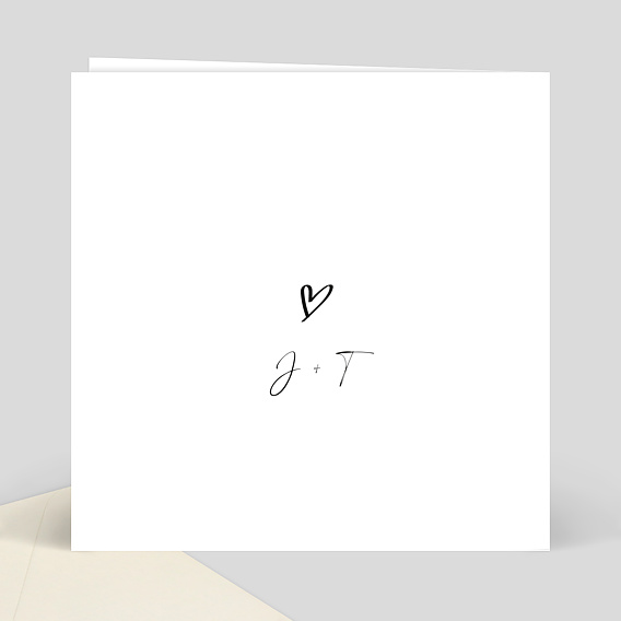 Faire part pacs Carte Pacs Coeur et Dessins Verso