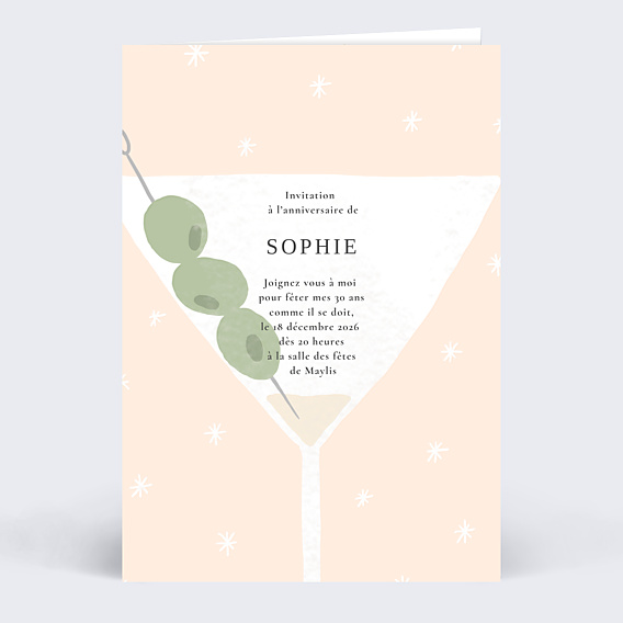 Invitation Anniversaire Adulte Cocktail