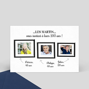 Invitation Anniversaire Adulte Triple
