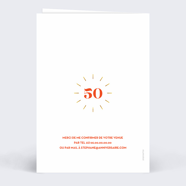 Invitation Anniversaire Multicolore 3 Photos Verso