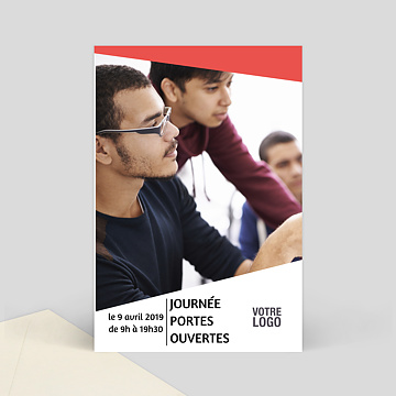 Cartes d’invitations professionnelles virtuelles personnalisables Portes ouvertes graphique