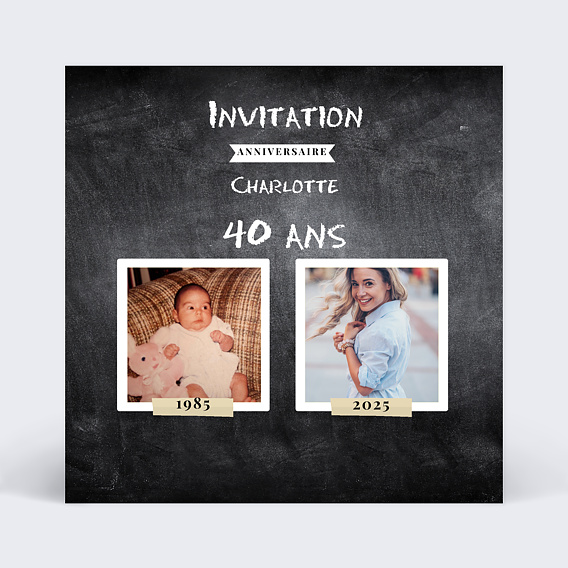 Invitation anniversaire Avant-Après